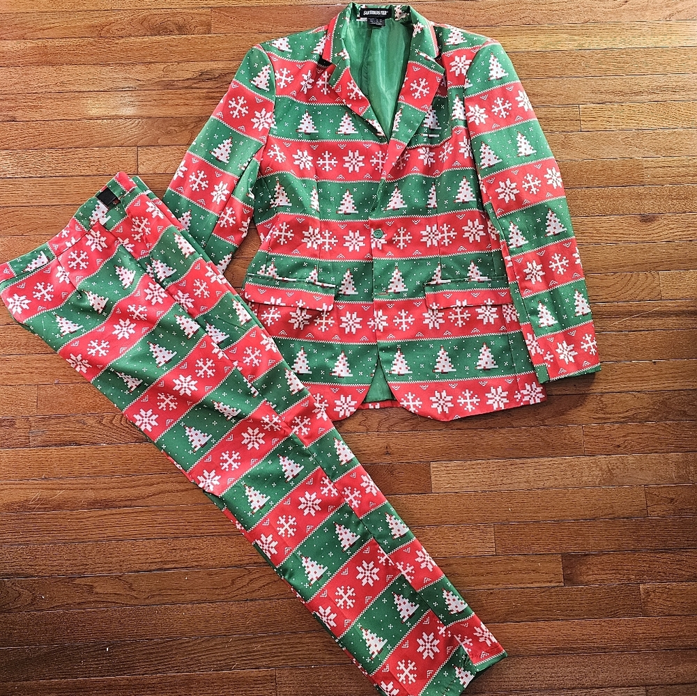 Ugly Christmas sweater party suit Santa men’s Large suitmeister
